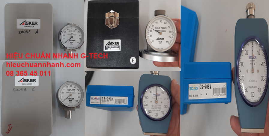 Hiệu chuẩn ĐỒNG HỒ ĐO ĐỘ CỨNG CAO SU shore A, shore C, shore D, shore F- Hiệu chuẩn G-TECH