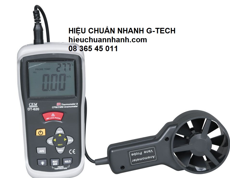 Hiệu chuẩn Máy đo tốc độ gió, nhiệt độ môi trường Hãng CEM- Hiệu chuẩn G-TECH