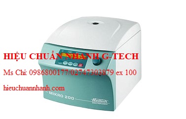 Hiệu chuẩn  máy li tâm Hettich MIKRO 200 (30x1.5/2 ml, 15000 vòng/phút). Hiệu chuẩn nhanh G-tech