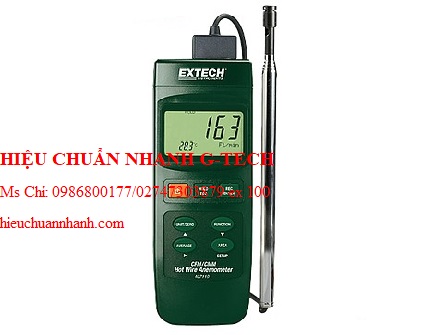 Hiệu chuẩn máy đo tốc độ, lưu lương gió và nhiệt độ EXTECH 407119. Hiệu chuẩn nhanh G-tech
