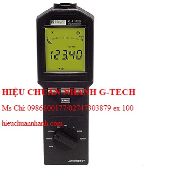 Hiệu chuẩn Chauvin Arnoux C.A 1725 Tachometers (60 - 100,000 RPM). Hiệu chuẩn nhanh G-tech