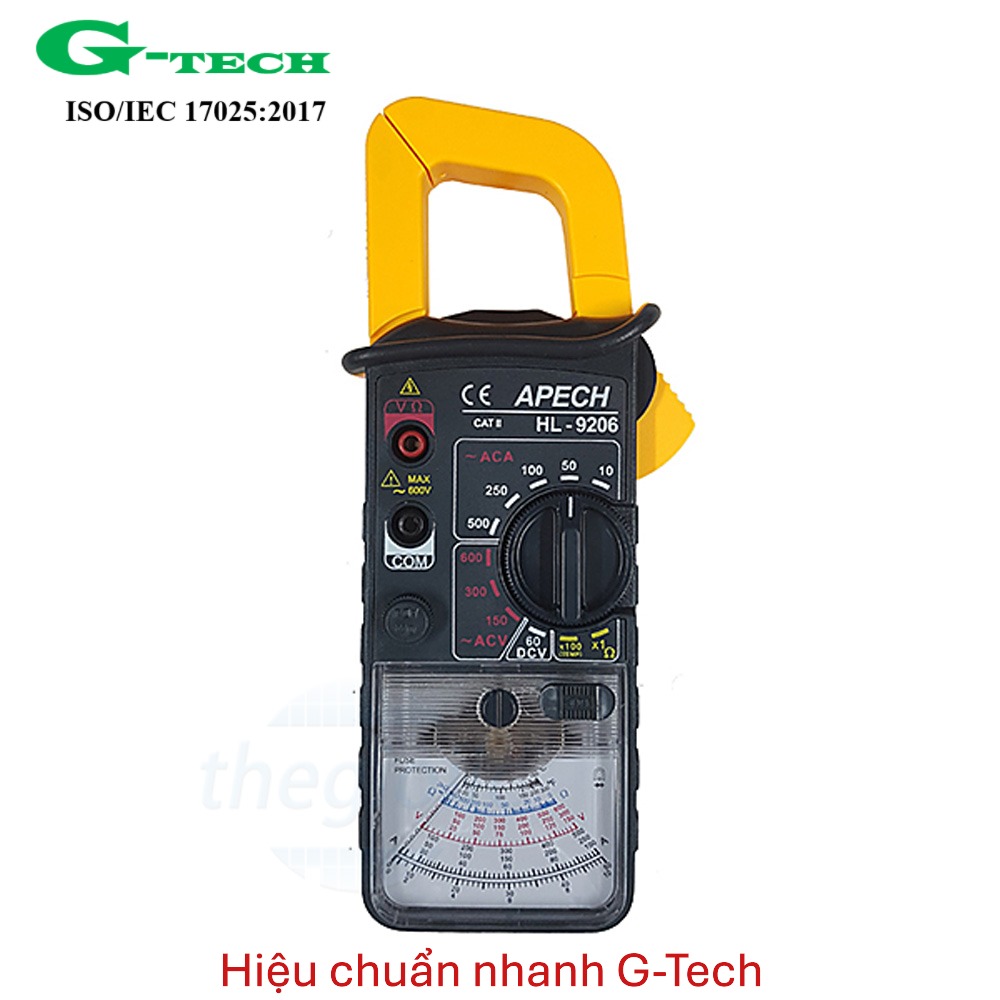 Hiệu chuẩn thiết bị Ampe kìm chị thị kim APECH HL-9206 (500A) . Dịch vụ hiệu chuẩn nhanh G-tech 24/7
