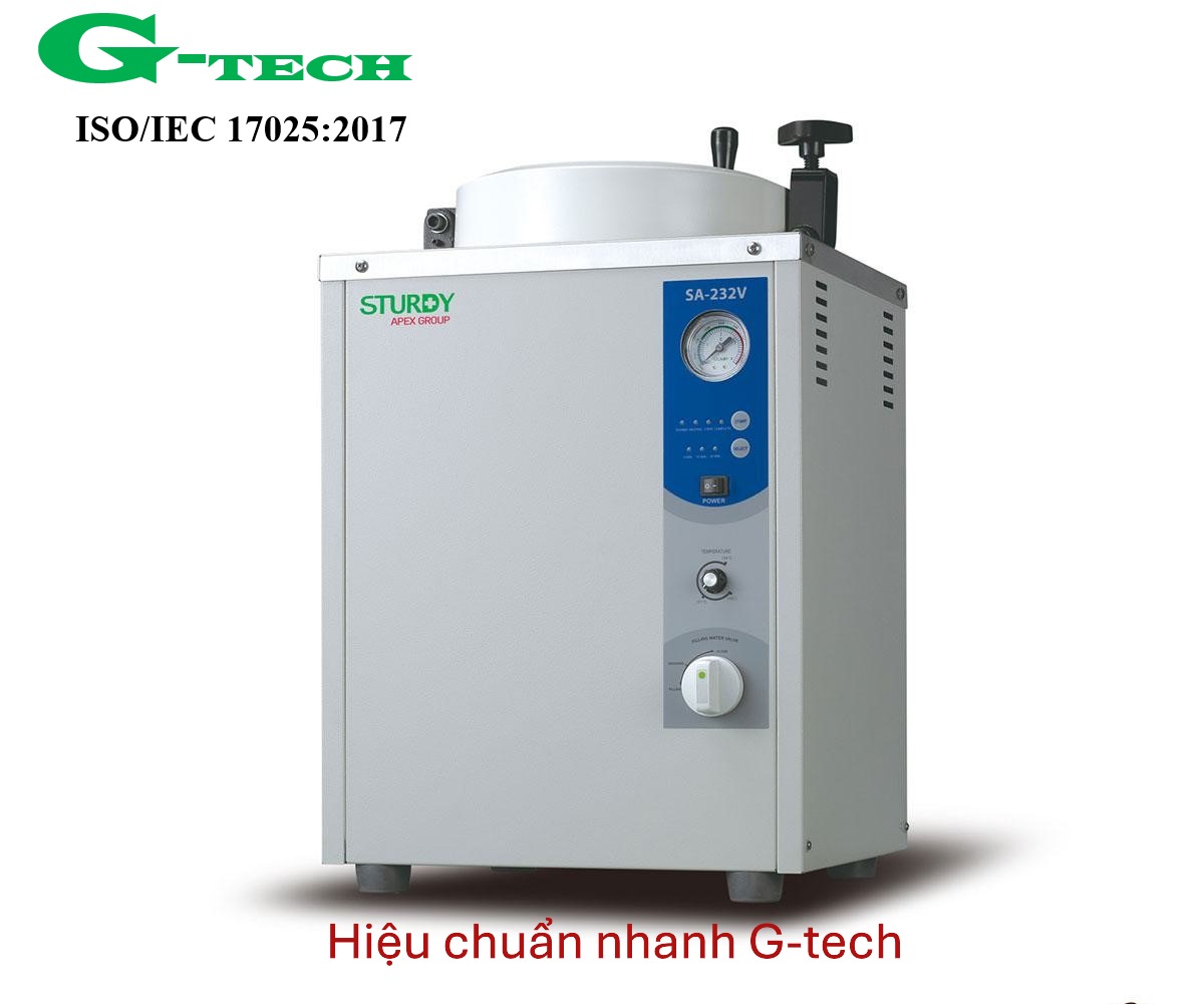 Hiệu chuẩn nồi hấp tiệt trùng kiểu bàn để đứng 16 lít SA-232 V STURDY. Dịch vụ hiệu chuẩn nhanh G-tech 24/7