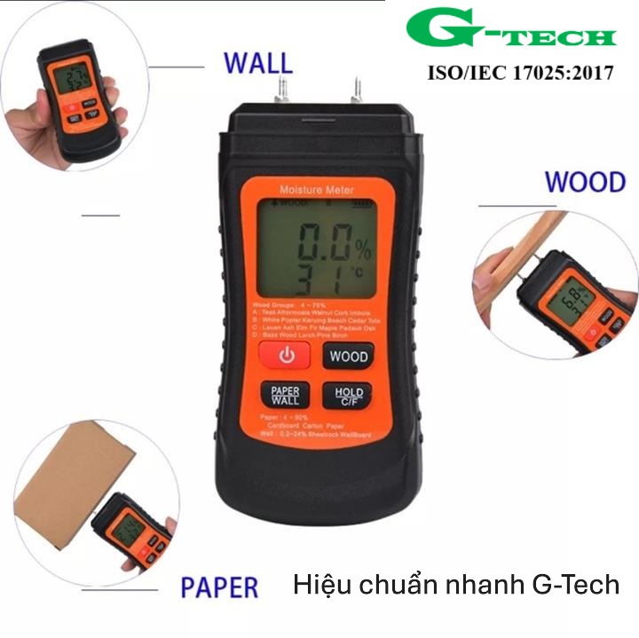 Hiệu chuẩn Đo Độ Ẩm Vật Liệu/Moisture Meters Calibration. Dịch vụ hiệu chuẩn nhanh G-tech 24/7