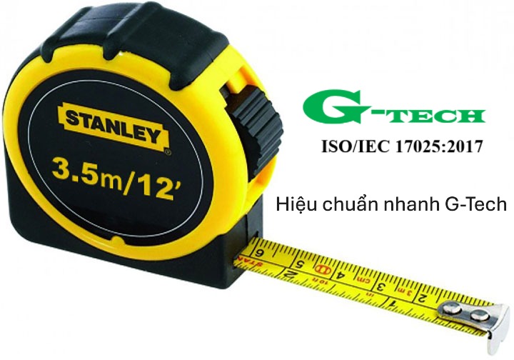 Hiệu Chuẩn Thước cuộn 3.5m thép bọc cao su Stanley 30-611L. Dịch vụ hiệu chuẩn nhanh G-tech 24/7