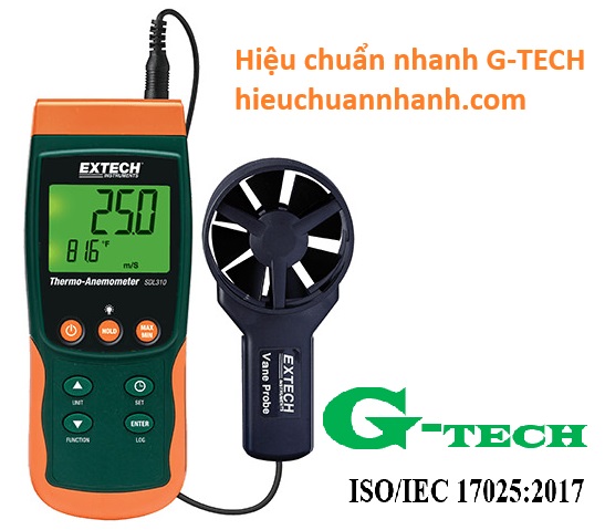 Hiệu chuẩn Kiểm định an toàn Máy đo vận tốc gió Extech SDL310. Dịch vụ Hiệu chuẩn an toàn và uy tín 24/7 tại Miền Trung.