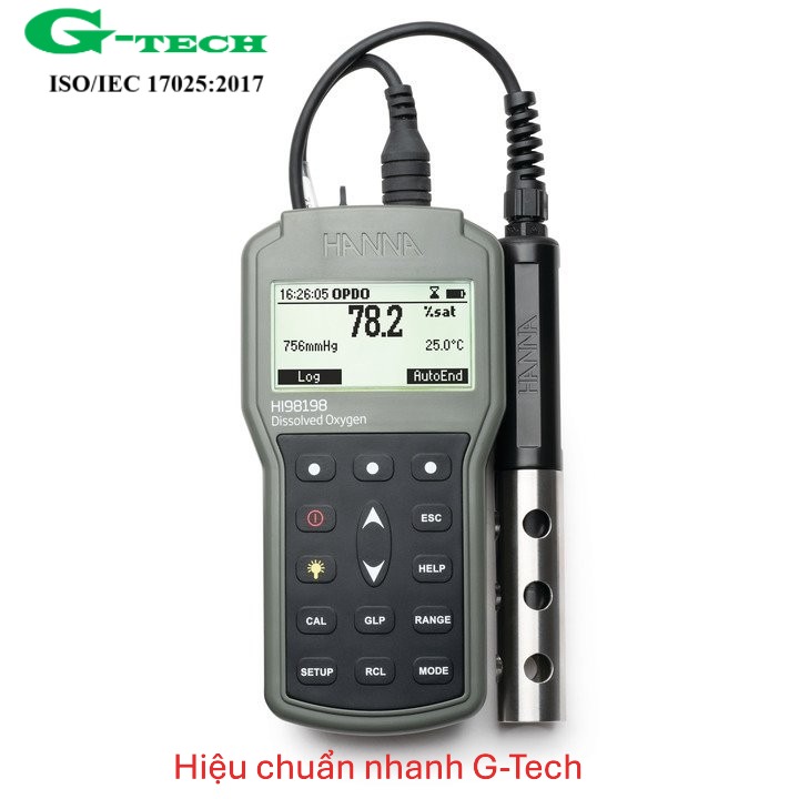 Hiệu chuẩn Máy Đo Oxy Hòa Tan Cầm Tay Dạng Quang Học Thế Hệ Mới HI98198. Dịch vụ hiệu chuẩn nhanh G-tech 24/7 và tận nơi tại các khu công nghiệp miền Trung