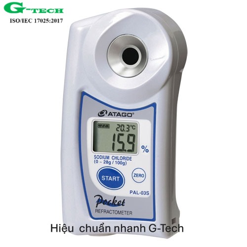 Hiệu chuẩn Khúc Xạ Kế đo độ mặn điện tử ATAGO PAL-03S. Dịch vụ hiệu chuẩn nhanh G-tech 24/7 và phục vụ tân nơi tại các khu công nghiệp miền Trung