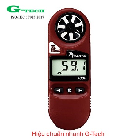 Hiệu chuẩn Máy đo tóc độ gió, nhiệt độ, áp suất Kestrel 3000. Dịch vụ hiệu chuẩn nhanh G-tech 24/7 và phục vụ tận nơi tại các khu công nghiệp miền Trung 